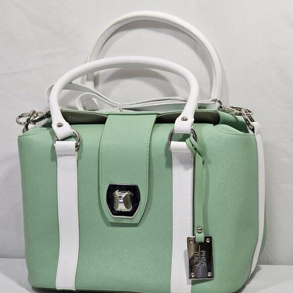 Phive Bags Made In Italy Leather Women's Shoulder Handbag Tote Purse - Picture 2 of 13